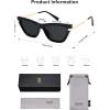 imageSOJOS Retro Small Polarized Cat Eye Sunglasses Womens Vintage Shades Trendy Stylish Sunnies SJ2361Black  Grey Lens