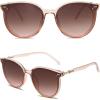 imageSOJOS Sunglasses Womens Trendy 2025 Classic Round Retro Vintage Shades Large Frame Sunnies SJ2067Brown