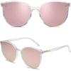 imageSOJOS Sunglasses Womens Trendy 2025 Classic Round Retro Vintage Shades Large Frame Sunnies SJ2067Clear