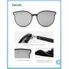imageSOJOS Sunglasses Womens Trendy 2025 Classic Round Retro Vintage Shades Large Frame Sunnies SJ2067Dark Black