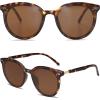 imageSOJOS Sunglasses Womens Trendy 2025 Classic Round Retro Vintage Shades Large Frame Sunnies SJ2067Dark Brown
