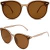imageSOJOS Sunglasses Womens Trendy 2025 Classic Round Retro Vintage Shades Large Frame Sunnies SJ2067Jelly Brown