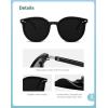 imageSOJOS Sunglasses Womens Trendy 2025 Classic Round Retro Vintage Shades Large Frame Sunnies SJ2067Shiny Black