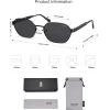 imageSOJOS Trendy Polarized Hexagon Sunglasses for Women Men UV400 Retro Rectangle Shades SJ1238BlackGrey