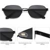 imageSOJOS Trendy Polarized Hexagon Sunglasses for Women Men UV400 Retro Rectangle Shades SJ1238BlackGrey