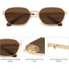 imageSOJOS Trendy Polarized Hexagon Sunglasses for Women Men UV400 Retro Rectangle Shades SJ1238GoldBrown