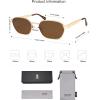 imageSOJOS Trendy Polarized Hexagon Sunglasses for Women Men UV400 Retro Rectangle Shades SJ1238GoldBrown