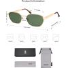 imageSOJOS Trendy Polarized Hexagon Sunglasses for Women Men UV400 Retro Rectangle Shades SJ1238GoldGreen