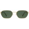 imageSOJOS Trendy Polarized Hexagon Sunglasses for Women Men UV400 Retro Rectangle Shades SJ1238GoldGreen