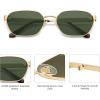 imageSOJOS Trendy Polarized Hexagon Sunglasses for Women Men UV400 Retro Rectangle Shades SJ1238GoldGreen