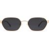 imageSOJOS Trendy Polarized Hexagon Sunglasses for Women Men UV400 Retro Rectangle Shades SJ1238GoldGrey