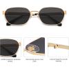 imageSOJOS Trendy Polarized Hexagon Sunglasses for Women Men UV400 Retro Rectangle Shades SJ1238GoldGrey