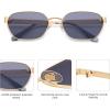 imageSOJOS Trendy Polarized Hexagon Sunglasses for Women Men UV400 Retro Rectangle Shades SJ1238GoldPurple