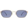 imageSOJOS Trendy Polarized Hexagon Sunglasses for Women Men UV400 Retro Rectangle Shades SJ1238GoldPurple