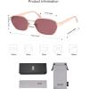 imageSOJOS Trendy Polarized Hexagon Sunglasses for Women Men UV400 Retro Rectangle Shades SJ1238Rose GoldRed