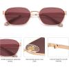 imageSOJOS Trendy Polarized Hexagon Sunglasses for Women Men UV400 Retro Rectangle Shades SJ1238Rose GoldRed