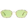imageSOJOS Trendy Polarized Hexagon Sunglasses for Women Men UV400 Retro Rectangle Shades SJ1238TortoiseLight Green