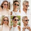 imageSOJOS Trendy Polarized Hexagon Sunglasses for Women Men UV400 Retro Rectangle Shades SJ1238TortoiseLight Green