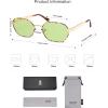 imageSOJOS Trendy Polarized Hexagon Sunglasses for Women Men UV400 Retro Rectangle Shades SJ1238TortoiseLight Green