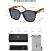 imageSOJOS Trendy Polarized Sunglasses for Women Classic Retro Square Womens Shade Sunnies SJ2333Black TortoiseGrey Grading