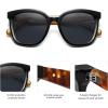 imageSOJOS Trendy Polarized Sunglasses for Women Classic Retro Square Womens Shade Sunnies SJ2333Black TortoiseGrey Grading