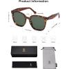 imageSOJOS Trendy Polarized Sunglasses for Women Classic Retro Square Womens Shade Sunnies SJ2333Green TortoiseGreen