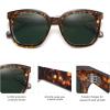 imageSOJOS Trendy Polarized Sunglasses for Women Classic Retro Square Womens Shade Sunnies SJ2333Green TortoiseGreen