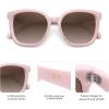 imageSOJOS Trendy Polarized Sunglasses for Women Classic Retro Square Womens Shade Sunnies SJ2333Solid CreamBrown Grading