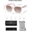 imageSOJOS Trendy Polarized Sunglasses for Women Classic Retro Square Womens Shade Sunnies SJ2333Solid CreamBrown Grading