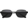 imageSOJOS Trendy Polarized Hexagon Sunglasses for Women Men UV400 Retro Rectangle Shades SJ1238BlackGrey