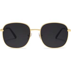 imageSOJOS Classic Trendy Square Sunglasses for Women Men Cute Big Frame Gold Shades SJ1137Bright GoldGrey