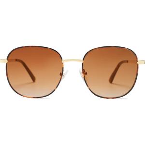 imageSOJOS Classic Trendy Square Sunglasses for Women Men Cute Big Frame Gold Shades SJ1137Brown TortoiseGradient Brown