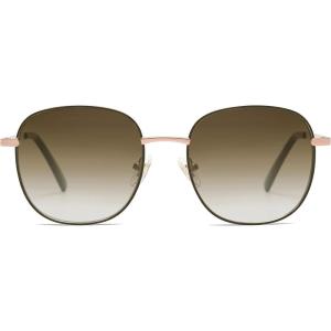 imageSOJOS Classic Trendy Square Sunglasses for Women Men Cute Big Frame Gold Shades SJ1137Dark GreenGradient Brown