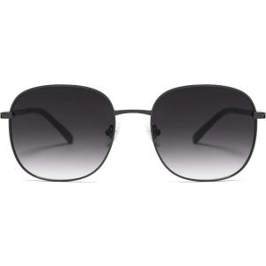imageSOJOS Classic Trendy Square Sunglasses for Women Men Cute Big Frame Gold Shades SJ1137Matt BlackGradient Grey
