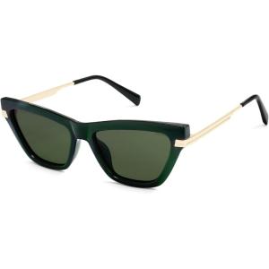 imageSOJOS Retro Small Polarized Cat Eye Sunglasses Womens Vintage Shades Trendy Stylish Sunnies SJ2361Green  Green Lens