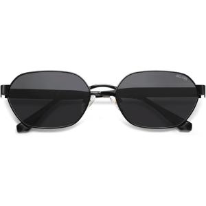 imageSOJOS Trendy Polarized Hexagon Sunglasses for Women Men UV400 Retro Rectangle Shades SJ1238BlackGrey
