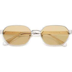 imageSOJOS Trendy Polarized Hexagon Sunglasses for Women Men UV400 Retro Rectangle Shades SJ1238SilverLight Brown