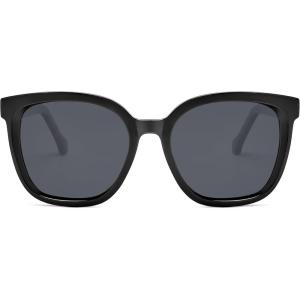 imageSOJOS Trendy Polarized Sunglasses for Women Classic Retro Square Womens Shade Sunnies SJ2333Black TortoiseGrey Grading