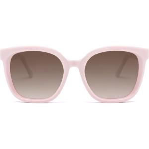 imageSOJOS Trendy Polarized Sunglasses for Women Classic Retro Square Womens Shade Sunnies SJ2333Solid CreamBrown Grading
