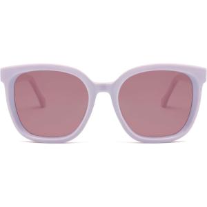 imageSOJOS Trendy Polarized Sunglasses for Women Classic Retro Square Womens Shade Sunnies SJ2333Solid PurpleRose