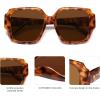imageSOJOS Big Retro Square Polarized Sunglasses Womens Mens 70s 80s Vintage Oversized Sunnies SJ2359Brown TortoiseBrown