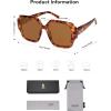 imageSOJOS Big Retro Square Polarized Sunglasses Womens Mens 70s 80s Vintage Oversized Sunnies SJ2359Brown TortoiseBrown
