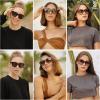 imageSOJOS Classic Cat Eye Polarized Sunglasses for Women Retro Trendy Bold Rectangular Sunnies SJ2254TortoiseGrey