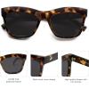 imageSOJOS Classic Cat Eye Polarized Sunglasses for Women Retro Trendy Bold Rectangular Sunnies SJ2254TortoiseGrey
