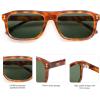 imageSOJOS Retro Rectangle Polarized Sunglasses for Women Men Classic Vintage Sunnies SJ2290