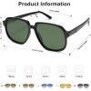imageSOJOS Retro Vintage Square Polarized Sunglasses for Women Men 70s 80s Oversized Shades SJ2272BlackDark Green