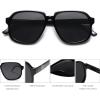 imageSOJOS Retro Vintage Square Polarized Sunglasses for Women Men 70s 80s Oversized Shades SJ2272BlackGrey