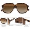 imageSOJOS Retro Vintage Square Polarized Sunglasses for Women Men 70s 80s Oversized Shades SJ2272Brown TortoiseBrown