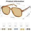 imageSOJOS Retro Vintage Square Polarized Sunglasses for Women Men 70s 80s Oversized Shades SJ2272BrownBrown