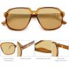 imageSOJOS Retro Vintage Square Polarized Sunglasses for Women Men 70s 80s Oversized Shades SJ2272BrownBrown